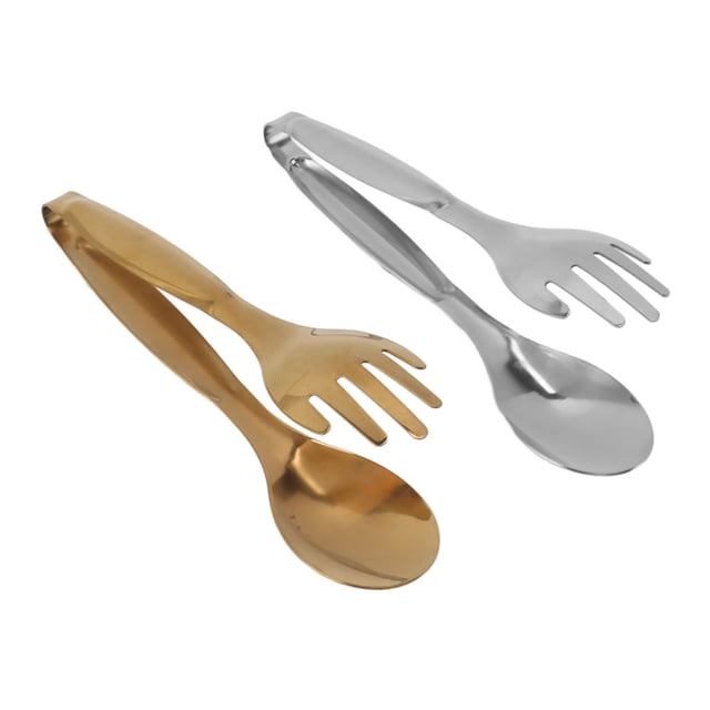 Pinzas para ensalada, 2 piezas, pinzas para cuchara y tenedor, pinzas para cuchara y tenedor, pinzas pequeñas para servir, diseño elevado