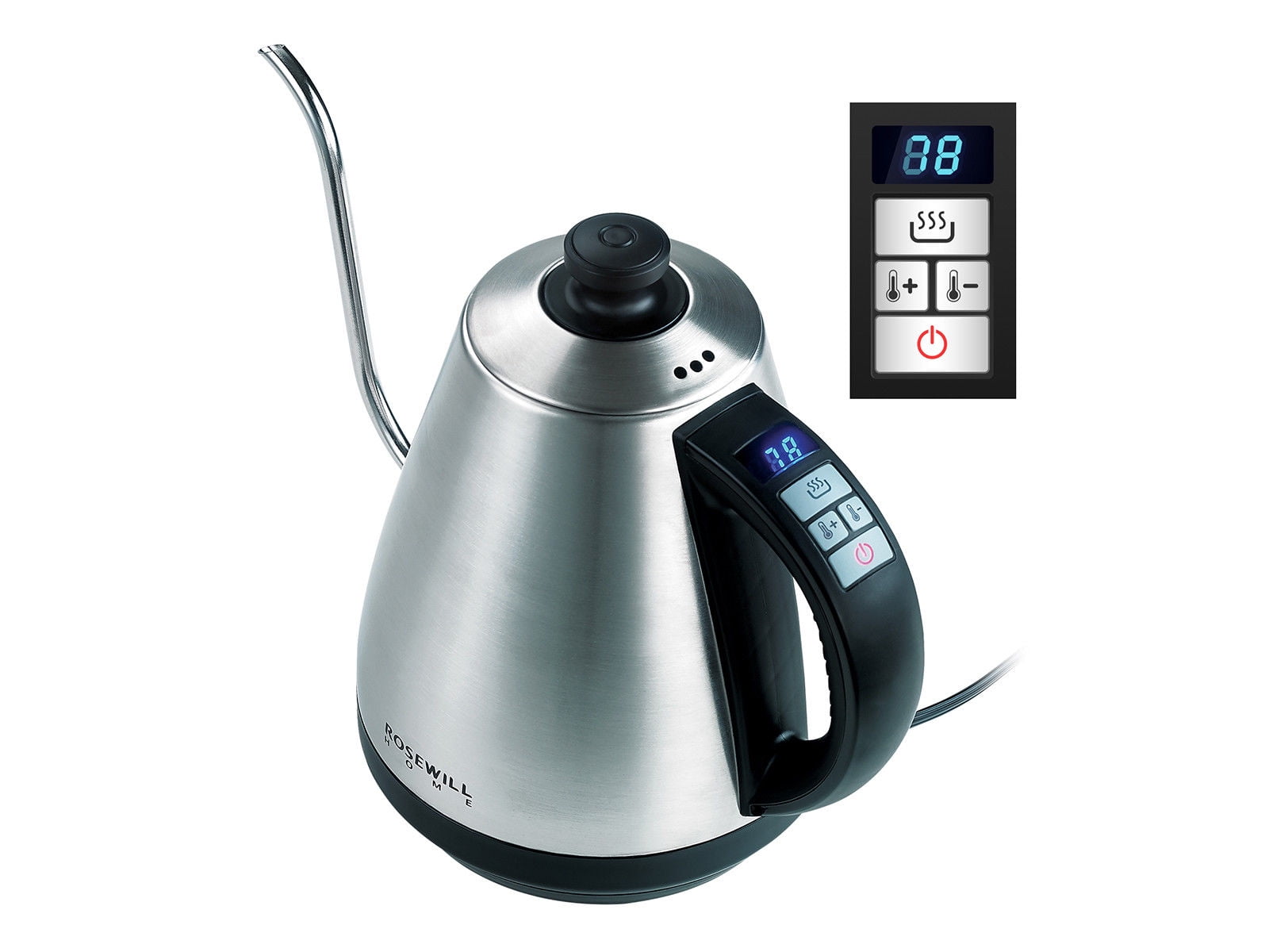 Open Box: Rosewill RHKT-17002 Pour Over Coffee Kettle, Electric Gooseneck  Kettle, Coffee Temperature Control with Variable Temperature Settings,  Stainless Steel 