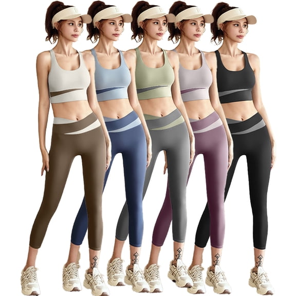 Fjuchai Women Yoga Clothing Outfits 2PCS Seamless Sports Bra fitness Pants Sets Tracksuit S-XXL