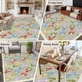 thumbnail image 5 of Easter Area Rugs 8'x10', Small Throw Rugs for Living Room Patio, Watercolor Cartoon Rabbits Cute Bunny Animal Gray Green Indoor Outdoor Rug Non-Slip Low Pile Carpet Runner Reversible Floor Mats, 5 of 8