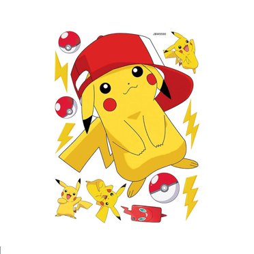 Pokemon Wall Sticker For Bedroom Living Room Nursery Party Decorations Anime Cartoon Background Self-Adhesive Wall Decor Baby Boy Girl Kids Room Wall Mural Decor Poster Gift