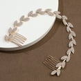 thumbnail image 2 of Nvzi Horquillas para el pelo de boda con flores para novias, peinetas con perlas de cristal, pinzas para el pelo, tocado, accesorios para el pelo de boda dorados, joyas - doradas, 2 of 5