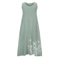 thumbnail image 5 of SMihono Womens Cotton Linen Sundress Sleeveless Flowy Maxi Dresses Plus Size Boho Summer Casual Loose Beach Tank Dress Pockets Sky Blue XXXL, 5 of 5