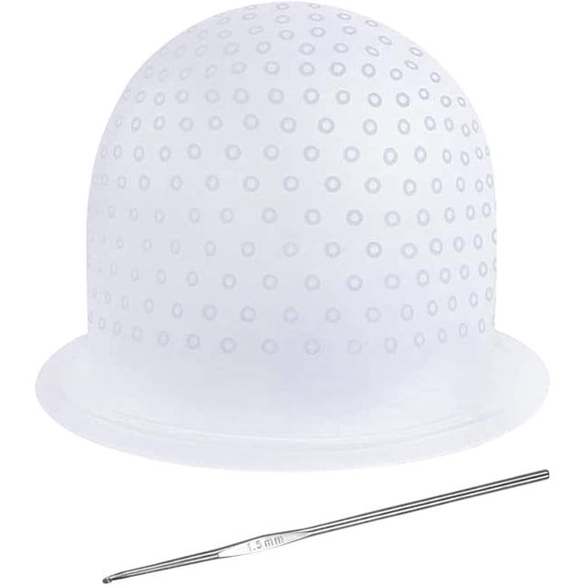 Silicone Highlighting Cap, Highlighting Cap and Hook, Hair Dye Cap, Hair Frosting Cap, Highlighting Frosting Cap, Frosting and Tipping Cap, NO Pre-Holed
