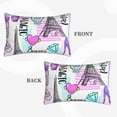 thumbnail image 2 of Gukieu Eiffel Tower and Hearts Print Plush Pillow Cover, Hidden Zipper Pillow Protector without Pillow Core, Suitable for Bedroom, Office, Car Decoration-16"x24", 2 of 6