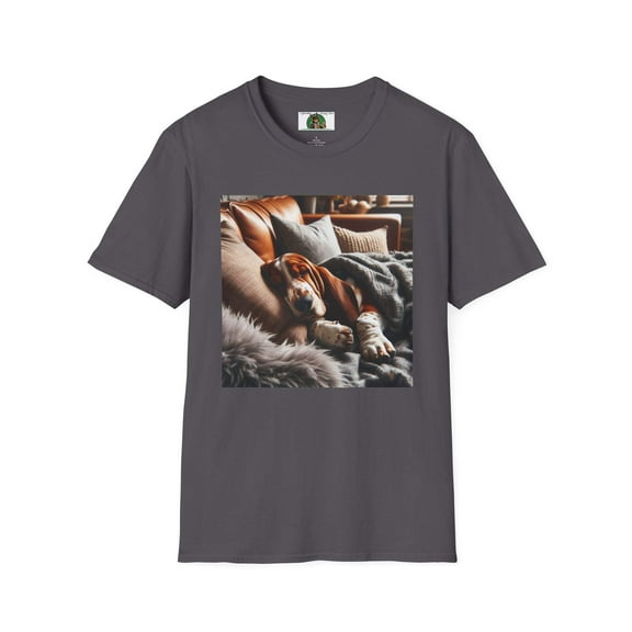 Basset Hounds "Sleepytime" Unisex Softstyle T-Shirt
