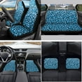 thumbnail image 2 of Yuyamidu Blue Leopard Print Car Seat Covers Fashion Car Floor Mats Steering Wheel Cover Seat Belt Pads Cup Holders Gear Shift Cover Hand Brake Cover, 15 PCS, 2 of 6
