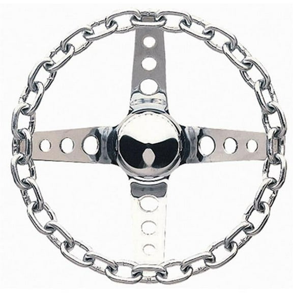 740 11 in. Classic Chain Steering Wheel - Chrome