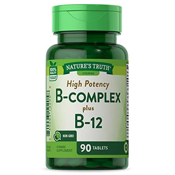 Nature's Truth High Potency Vitamin B Complex Plus B12 Tablets, 90