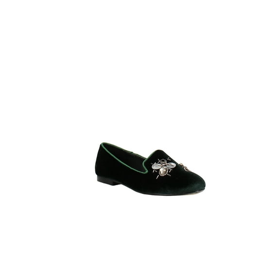 Vintage Havana | Sue Velvet Flats | Green | Size 6