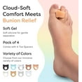 thumbnail image 5 of ZenToes Pack of 4 Toe Separators and Spreaders For Bunion, Overlapping Toes and Drift Pain - Beige, 5 of 8