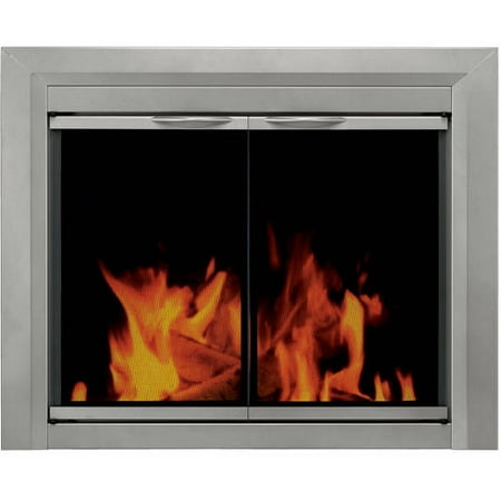 Pleasant Hearth Nickel Cabinet Style Fireplace Glass Door, Coronet Sunlight, CO-3300