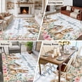 thumbnail image 5 of 5'x8' Area Rugs, Easter Bunny Floral Indoor Outdoor Area Rug for Living Room Bedroom, Spring Flowers Checkered Watercolor Washable Bathroom Rugs Kitchen Floor Carpet Mats Home Decor Aesthetic, 5 of 8