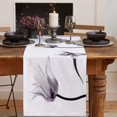 thumbnail image 2 of Chemin de Table 70 Pouces de Long pour Salle à Manger Tulipe Lavable en Toile de Jute Lin Collection de Table pour Fête Dîner Vacances Fleurs de Tulipe Violet Foncé Floral de Printemps, 2 of 7