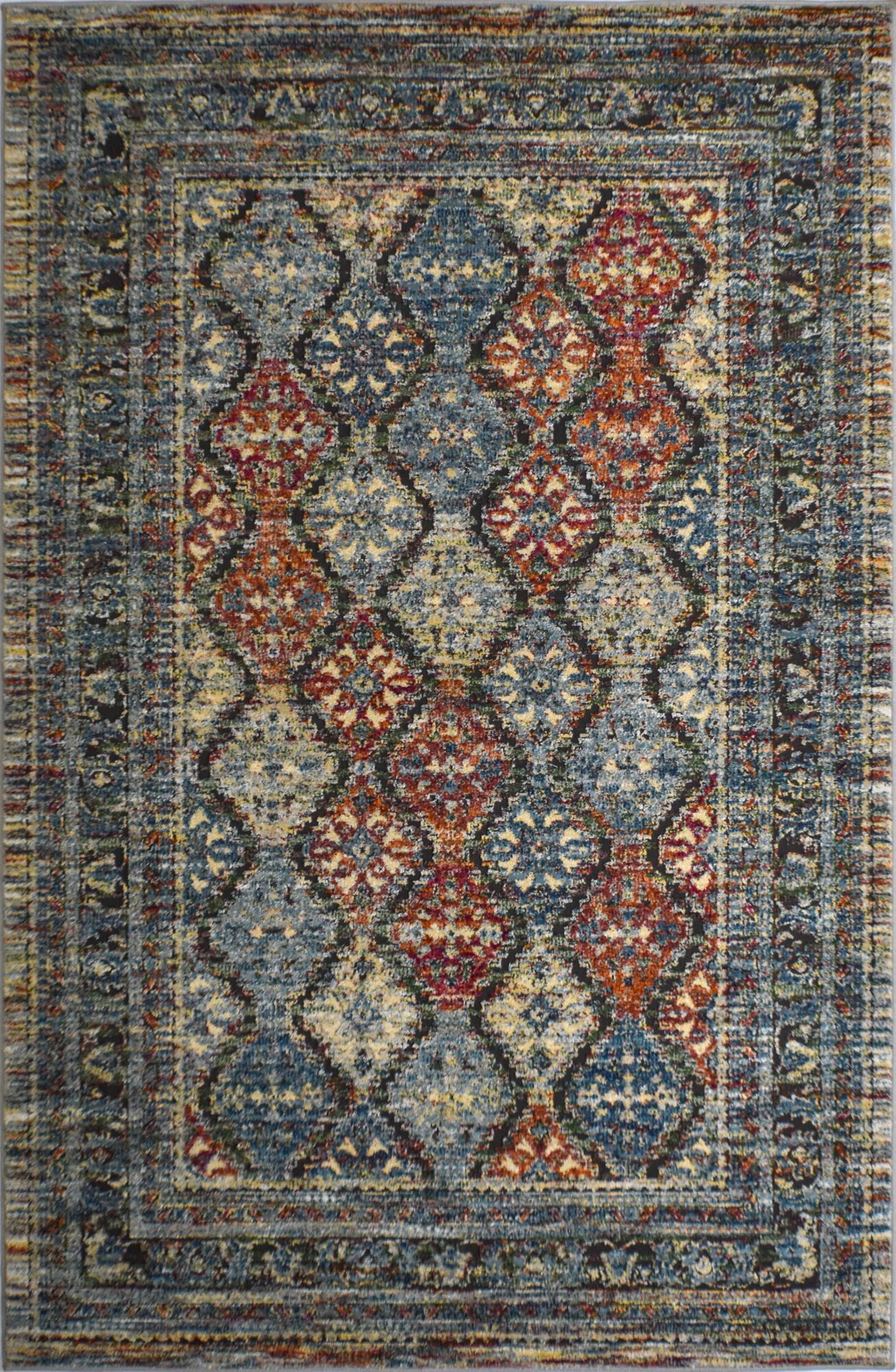 Rugs America Sela JR30A Shaker Transitional Vintage Blue Area Rug, 2'2"x8'