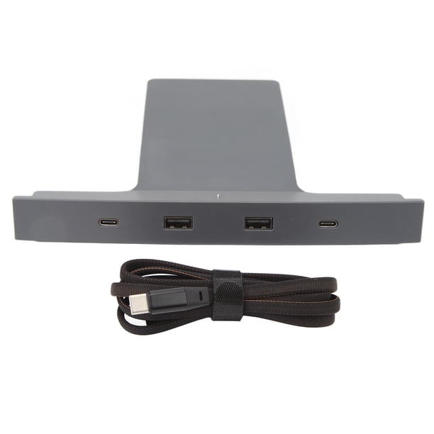 Accesorios Tesla Tesla 3 Y 2021+ Estación De Acoplamiento Inteligente Consola Central Cubierta Deslizante Concentrador USB A Prueba De Polvo Con Puerto QC 27W, Transferencia De Datos De Alta Velocidad