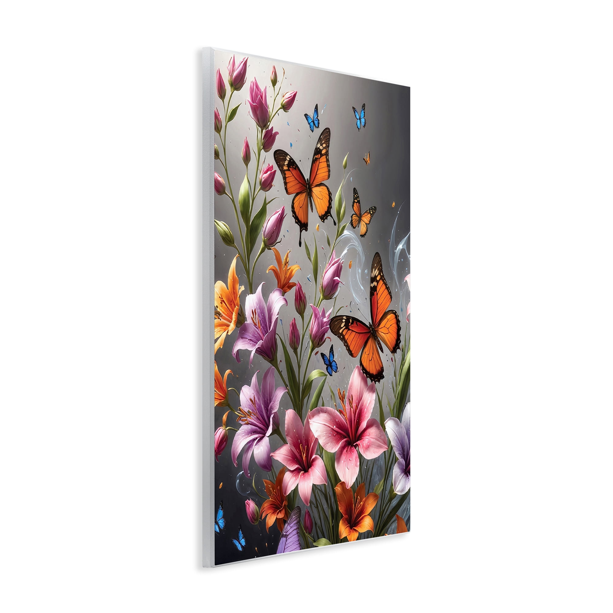 Stupell Industries Monarch Butterflies & Lilies Animals Painting Unframed Art Print Wall Art, 13 x 19