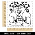 thumbnail image 2 of Foxes in Love Couple Anniversary Valentine's Day Square Rubber Stamp Stamping Scrapbooking Crafting - Medium 1.75in, 2 of 7