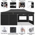thumbnail image 5 of SANOPY 10' x 20' Heavy Duty Pop up Canopy with 6 Removable Sidewalls, Outdoor Waterproof & Party Wedding Gazebo with Roller Bag, 4 Sandbag, Black, 5 of 8