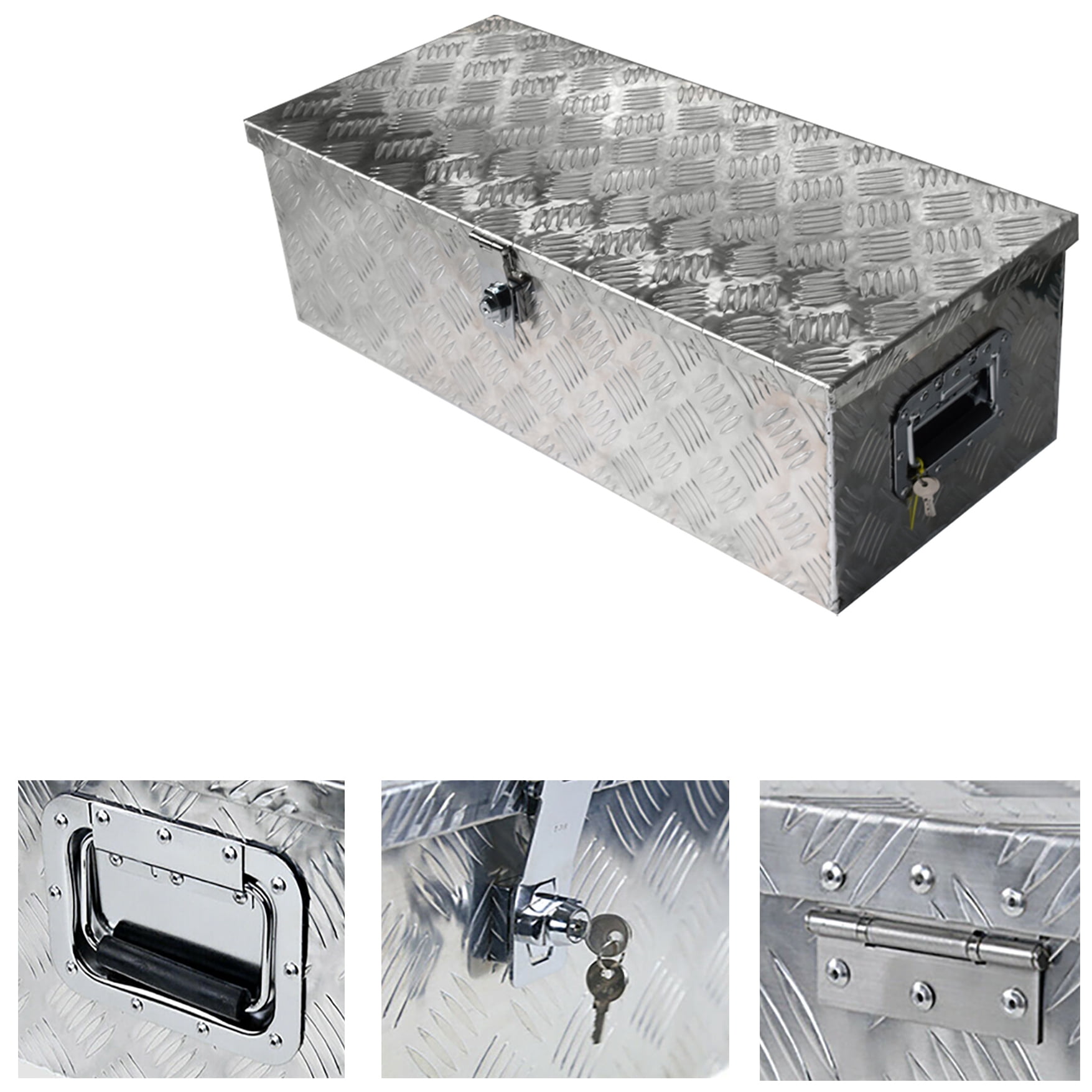 munirater 30 inch Aluminum Tool Box with Lock 1.5mm Thickness Replacement for Trailer Flatbed RV Storage