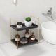 thumbnail image 3 of Organizador de mostrador de baño FsyueYun, tocador de 2 niveles, dorado y negro, 3 of 6