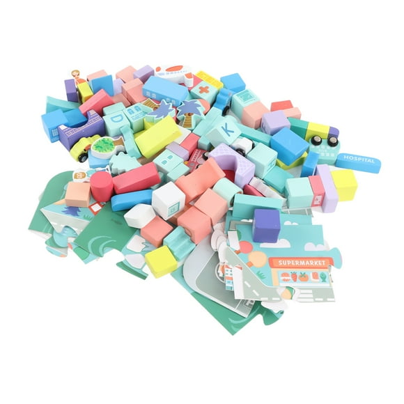 Kids Building Toy, Building Blocks Puzzle Wooden Number Letter For Party