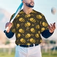 thumbnail image 5 of KLL Cute Cartoon Bees for Men's Baseball Shirts,Short Sleeve Casual Shirts Button Down Shirt for Men Beach Summer Wedding Shirt-4X-Large, 5 of 7
