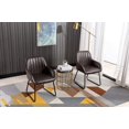 thumbnail image 2 of Vanity Art UC-15BLK 20.47 x 20 x 32.67 in. Mid Century Modern Counter Bar Chairs Synthetic Leather Upholstered Dining Chairs Arms Accent Chairs, Black - 2 Piece, 2 of 6