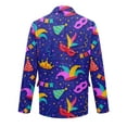 thumbnail image 4 of Mardi Gras Blazer for Men Corduroy Jacket Two Button Sport Coat Carnival Themed Pattern Suit Jackets for Dinner Prom Party, 4 of 5