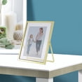 thumbnail image 3 of Lohuatrd 7/8 Inch Floating Picture Frame Tempered Glass Frame Electroplated Stainless Foldable Standing Anti skid Luxury Oblong Wall Mounting Table Top Display Picture Display Frameme, 3 of 7