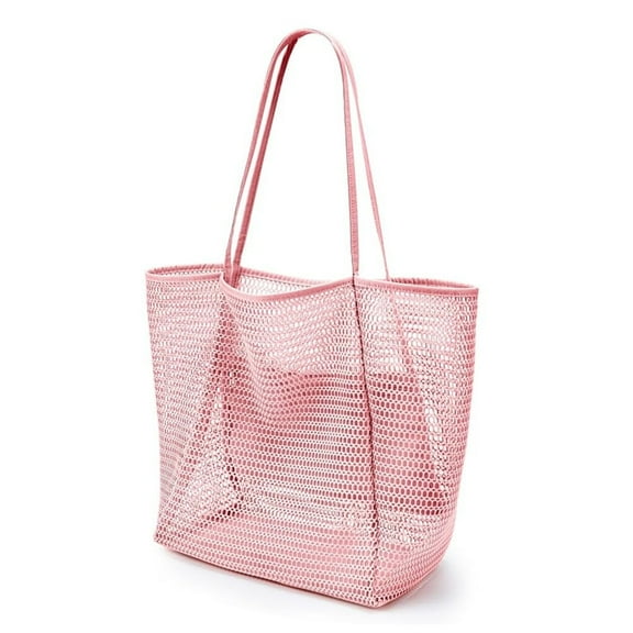 Pink Mesh Tote Bag, Women's Fairycore Hobo Shoulder Bag