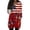 Deep Red, variant on Womens Tops V-neck 3/4 Sleeve Blouses Casual Mid-length Shirts Fashion Print Tunic Tops With Pockets Black L