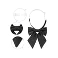 thumbnail image 3 of INSPIRE CHIC Women's Metallic Shiny Bowties Sparkly Pre-tied Solid Color Bow Ties Cute Black One Size, 3 of 6