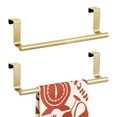 thumbnail image 4 of Kitchen Towel Holder, 2 Pack Over The Door Towel Rack, Over Cabinet Door Towel Rack,Stainless Steel Dish Washcloth Hanger, Non-Slip,for Bathroom Kitchen Cabinet Cupboard Doors(Gold), 4 of 7