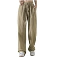 thumbnail image 1 of ameIAEA Womens Sweatpants with Pockets Elastic Waist Drawstring Gym Workout Pants Wide Leg Casual Trousers, 1 of 3