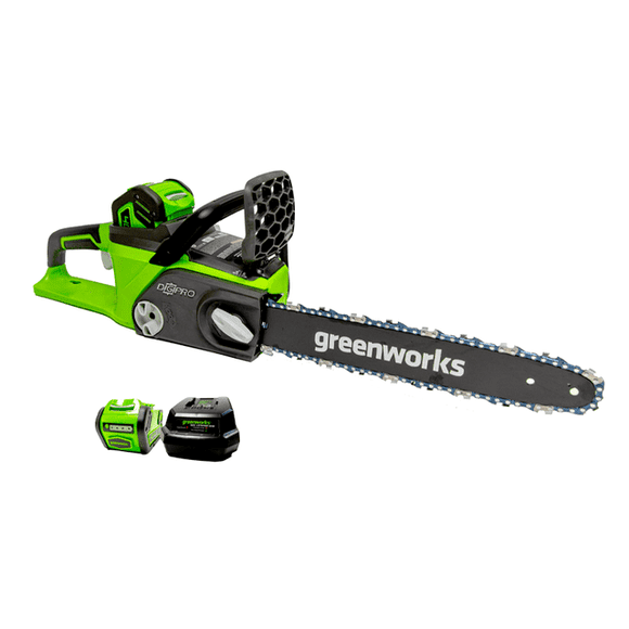 Greenworks 40V 14 Pouces Tronçonneuse Électrique Sans Fil et Sans Balais, Batterie 4,0 Ah et Chargeur Inclus [75+ Outils Compatibles]