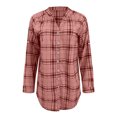 thumbnail image 6 of Patlollav Womens Dresses Casual Loose V Neck Buttons Plaid Print Long Sleeve Pockets Mini Shirt Dress, 6 of 6