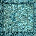 thumbnail image 1 of Ahgly Company Indoor Square Persian Light Blue Traditional Area Rugs, 4' Square, 1 of 4