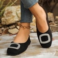 thumbnail image 3 of FRSASU Womens Soft Ballet Flats Square Toe Sparkly Beads Comfortable Slip On Ballerina Dress Flat Shoes Black, 3 of 9