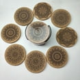 thumbnail image 5 of PLGEBR 6-Piece Absorbent Cork Round Coaster Set Metal Holder, 5 of 7
