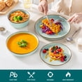 thumbnail image 4 of Malacasa 16 Pcs Dinnerware Sets For 4 people, Plates and Bowls Set, Stoneware Tableware Dishwasher Microwave Safe, Green, 4 of 12