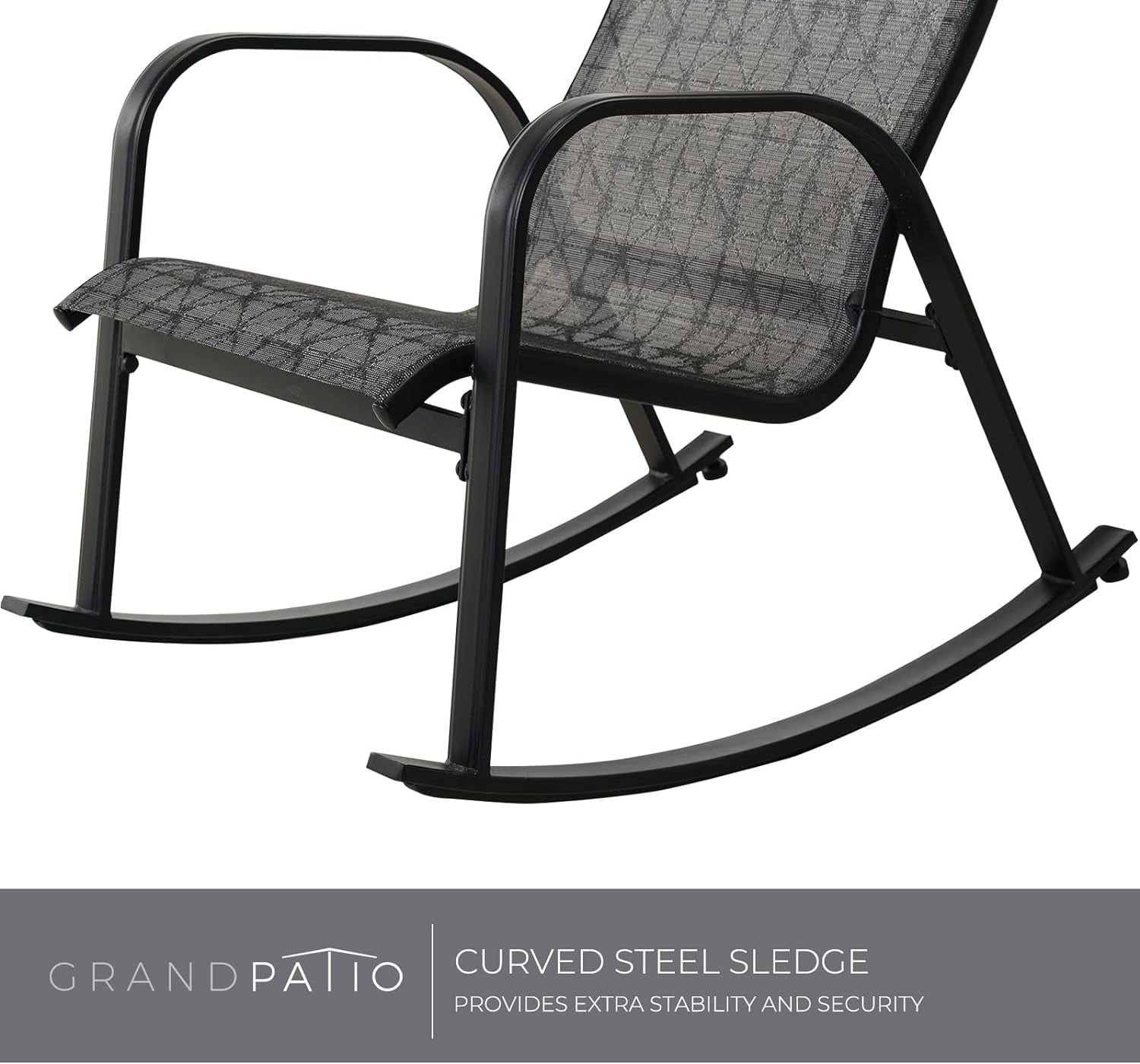 Grand Patio Modern Rocking Chair Set of 2 for Outdoor Balcony, Terrace, Black
