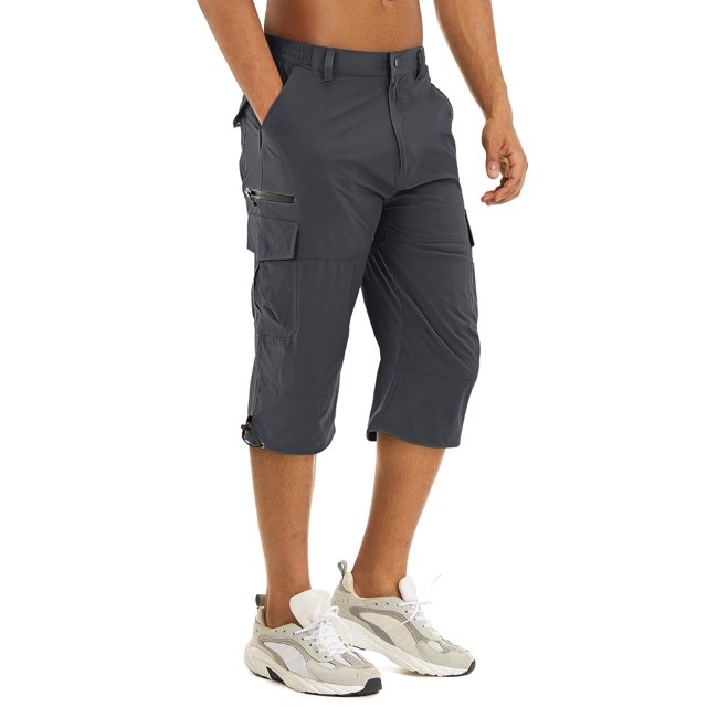 Pantalones cargo TACVASEN para hombre, senderismo y pesca, pantalones cortos 3/4