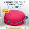thumbnail image 3 of Ultimate Sack 5000 5-Foot Bean Bag Chair Oversized Foam Lounger, Pink Fur Cover, 3 of 8