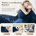 thumbnail image 5 of WISHEAD Electric Heated Throw Blanket with 9 Heat Levels & Auto Shut-Off, Plush Dual-Sided Flannel for Couch & Travel, Machine Washable, 50"x60", Dark Blue, 5 of 7