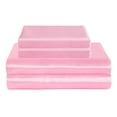 thumbnail image 3 of Flxxie 3 Pieces Twin Silky Satin Sheet Set for Hair and Skin, Includes Flat Sheet, Deep Pocket Fitted Sheet and Pillowcases, Pink, 3 of 6