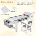 thumbnail image 3 of Gymax Wooden Kids Art Table & Chair Set w/Paper Roll&Fabric Bins for Drawing Reading, 3 of 10