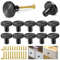 EEEkit 12pcs Modern Cabinet Knobs, Aluminum Alloy Drawer Pulls for Dressers, Closet Doors, Black