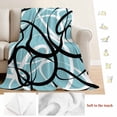 thumbnail image 5 of Aqua Geometric Blanket Soft Cozy Warm Throw Blanket for Couch, Plush Fuzzy Flannel Fleece Blankets for Sofa, Modern Black White Striped Abstract Lines Bed Blankets Lightweight Gifts for Men, 40"x50", 5 of 9