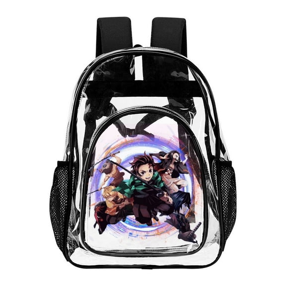 Demon Slayer Clear Backpack Heavy Duty Transparent Bag See Through Bookbag for School, Work, Sport, College, Travel